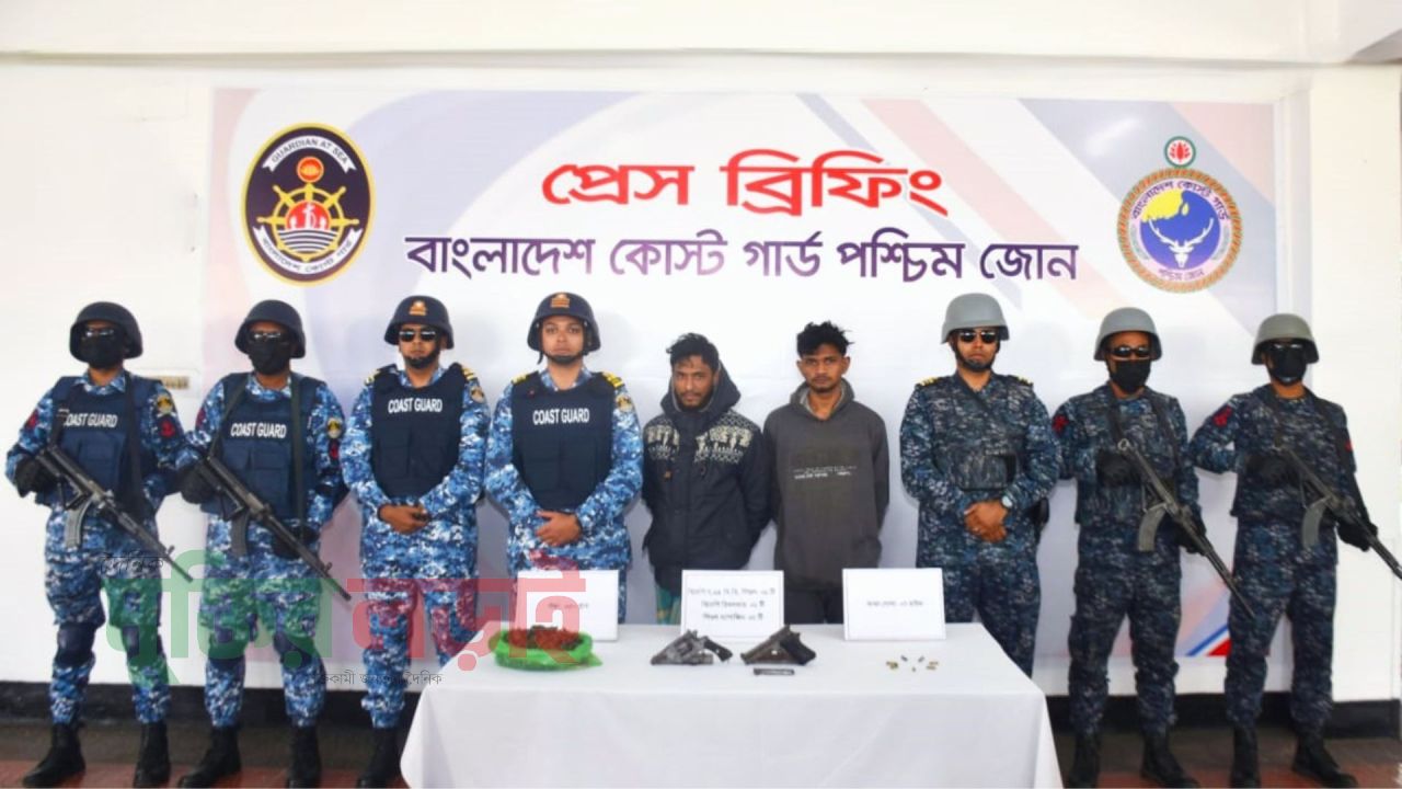 খুলনায় বিদেশি অস্ত্র, তাজা গোলা ও মাদকসহ ২ কুখ্যাত সন্ত্রাসী আটক