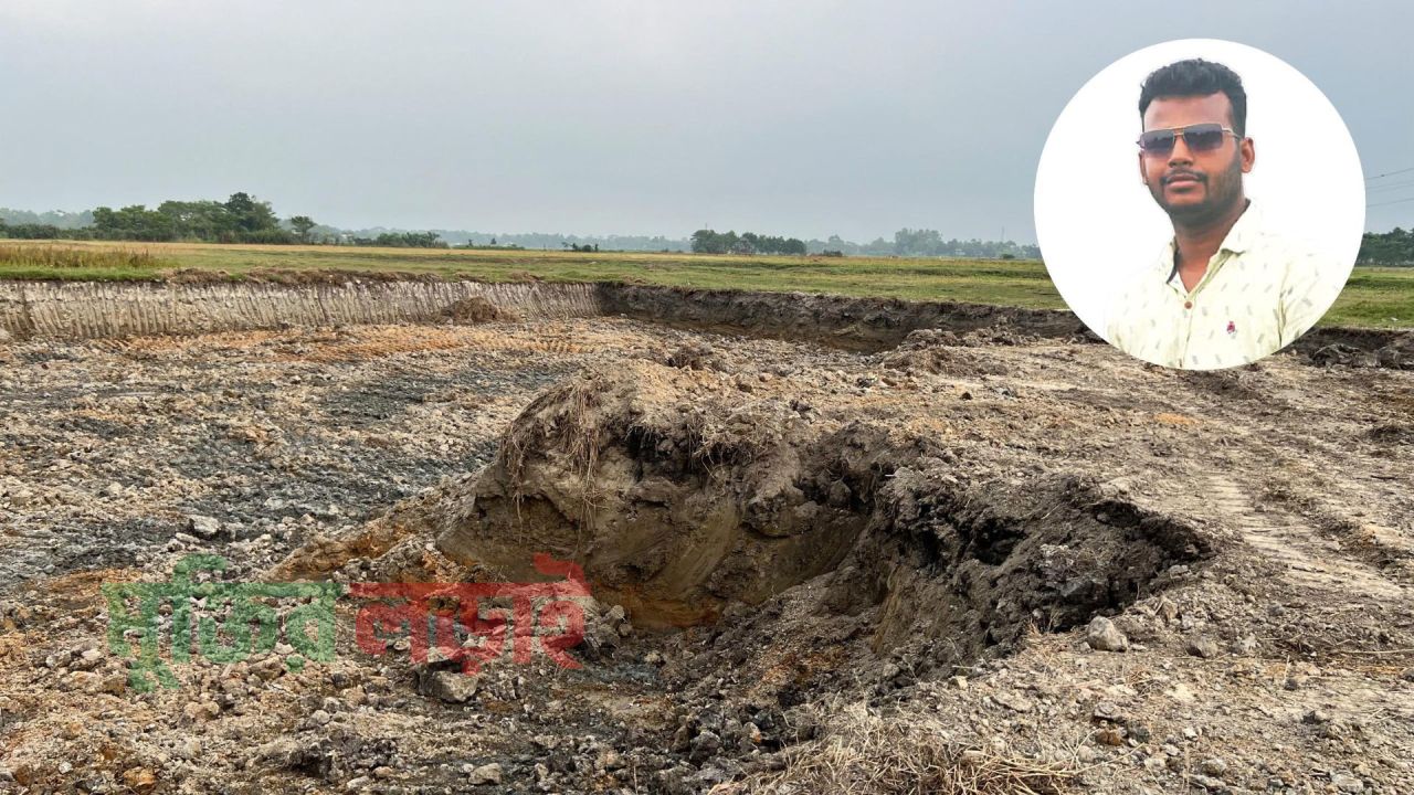 মুরাদনগরের পীরকাশিমপুর পশ্চিম বিলে ফসলি জমির মাটি কাটছে ভূমিখেকু ইকবাল