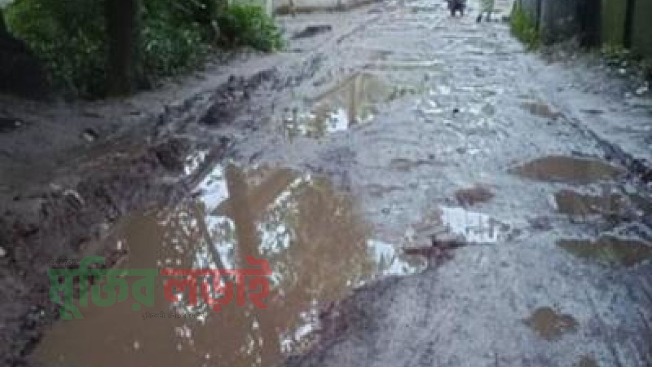 তিন কিলোমিটার সড়ক দুই বছর ধরে বেহাল অবস্থায়