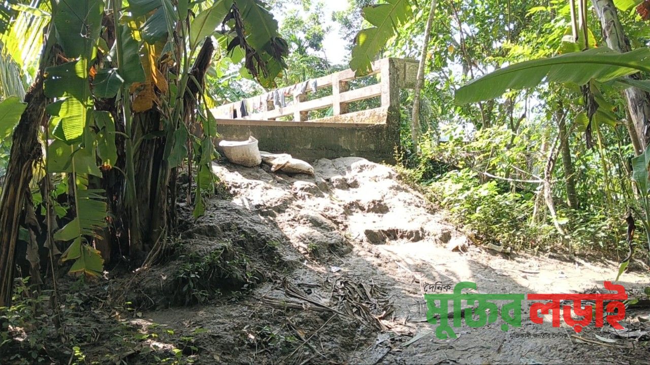 ভোলায় ব্রীজের সংযোগ সড়ক না থাকায় ভোগান্তিতে দুই গ্রামের হাজারো মানুষ