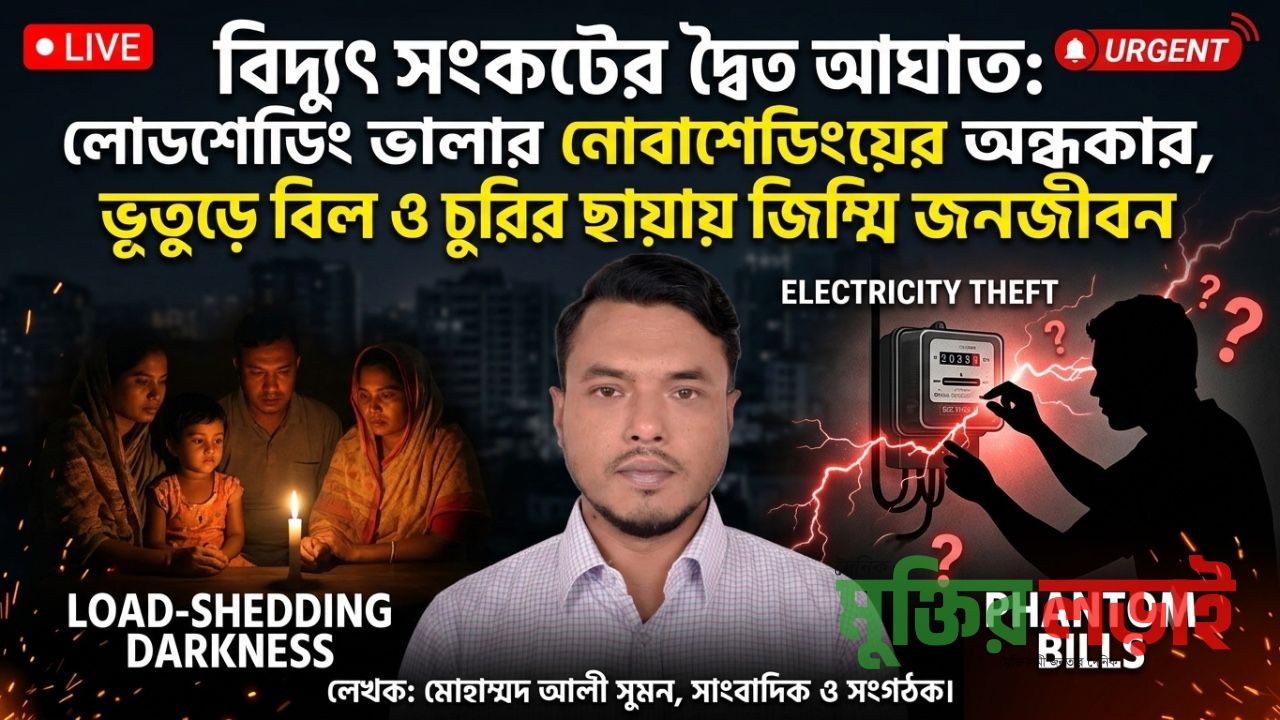 বিদ্যুৎ সংকটের দ্বৈত আঘাত: লোডশেডিংয়ের অন্ধকার, ভুতুড়ে বিল ও চুরির ছায়ায় জিম্মি জনজীবন