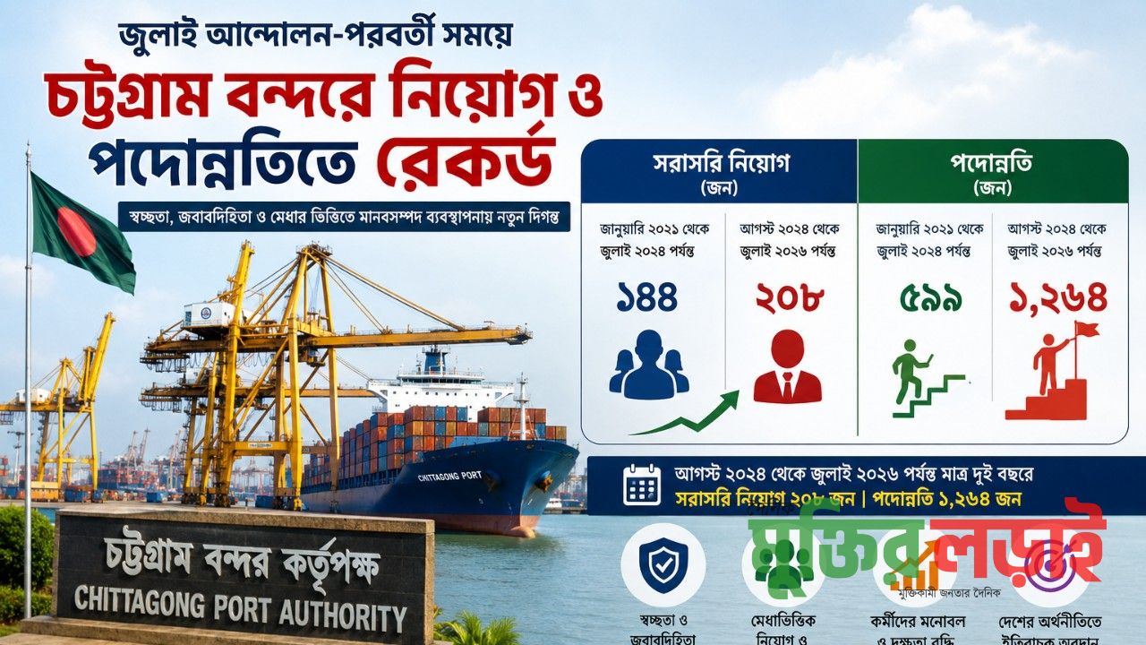 জুলাই আন্দোলন-পরবর্তী চট্টগ্রাম বন্দরে নিয়োগ ও পদোন্নতিতে নতুন রেকর্ড