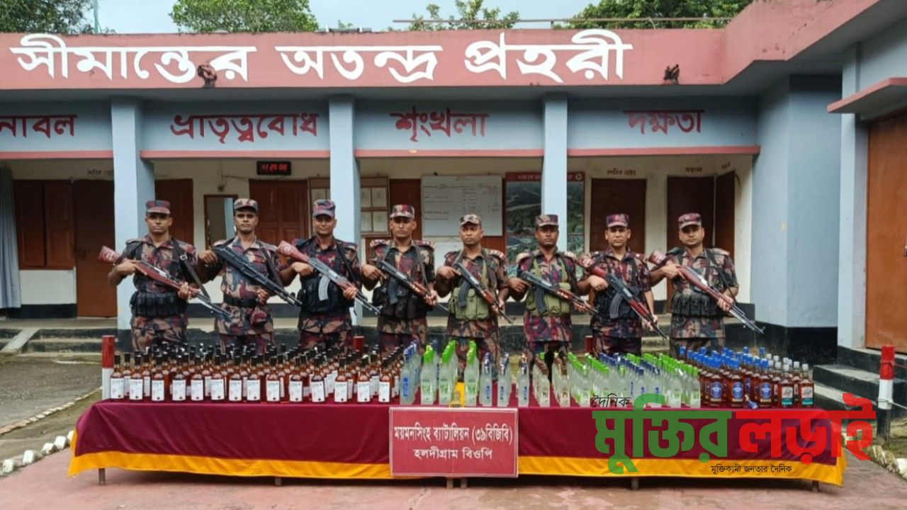 শেরপুর সীমান্তে ২৭৩ বোতল ভারতীয় মদ জব্দ
